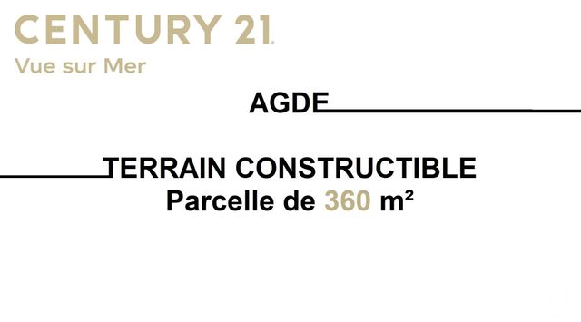 terrain à vendre - 360.0 m2 - AGDE - 34 - LANGUEDOC-ROUSSILLON - Century 21 Vue Sur Mer